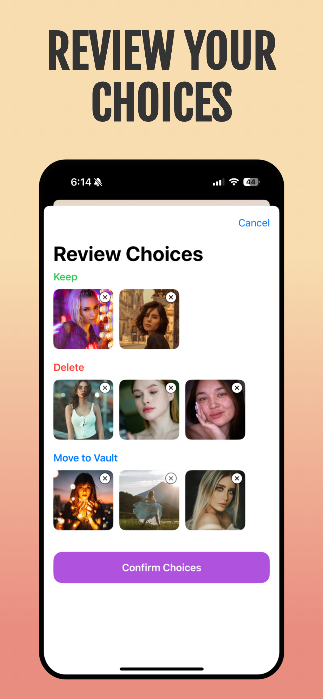 Clean Swipe AI screenshot demonstrating AI-powered cleanup